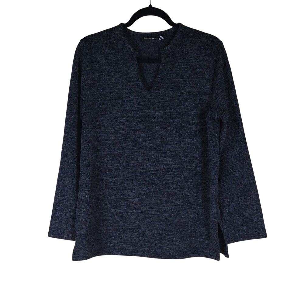Counterparts Blouse Women’s Medium Charcoal Knit Stretch Spandex Casual Top